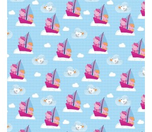 Baumwolle - Peppa Wutz & George - auf dem Meer